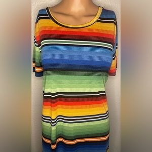 Lularoe striped dress. Lularoe Amelia dress Purple colorblock. Size Large